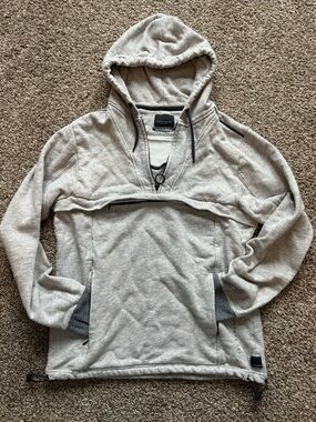 Scotch & Soda Club Nomade Light Gray Hooded Pullover Sweatshirt